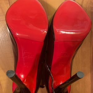 Christian Louboutin burgundy t-strap heels
